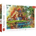 Puzzle 500 elementów Chatka nad rzeką