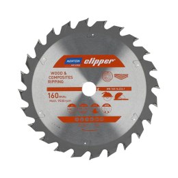 NORTON PIŁA TARCZOWA 160mm x 16mm x 24z DREWNO I KOMPOZYTY ATB (2,6 / 1,6)