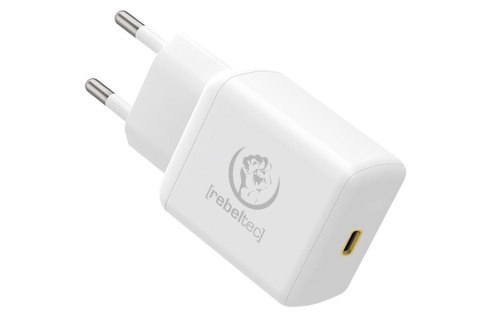 ŁADOWARKA SIECIOWA REBELTEC H150 PD20W+ QC 3.0 1xUSB-C WHITE