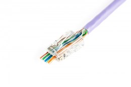 Wtyk RJ45 (8P8C) przelotowy, kat.5e, nieekranowany, AWG 26-24, opakowanie 100 sztuk