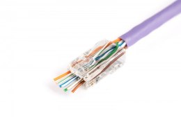 Wtyk RJ45 (8P8C) przelotowy, kat.6, nieekranowany, AWG 26-24, opakowanie 100 szt.