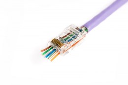 Wtyk RJ45 (8P8C) przelotowy, kat.6, nieekranowany, AWG 26-24, opakowanie 100 szt.