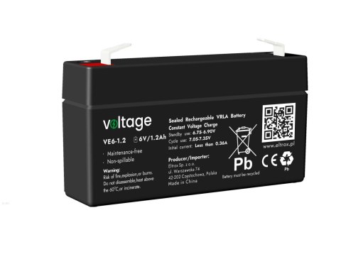 Akumulator AGM Voltage 6V 1.2Ah VE6-1.2