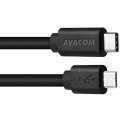 Avacom USB kabel (2.0), USB C (M) - microUSB (M), DCUS-TPMI-P10K, 1m, do 480 Mbps, czarny, blistr, do 3A (obsługa szybkiego łado