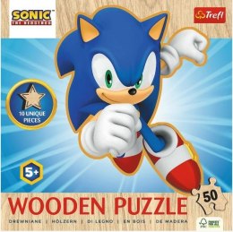 Puzzle drewniane 50 elementów Radosny Sonic