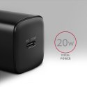 ACU-PD20 Ładowarka sieciowa PD 20W, 1x port USB-C, PD3.0/QC3.0/AFC/FCP/Apple Czarna