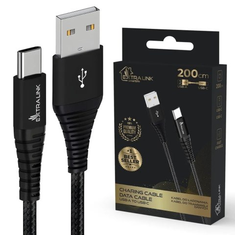 Kabel USB Typ-A do USB Typ-C Smart Life Braided 15W 2m czarny