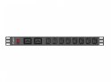 Listwa zasilająca Rack PDU 19 cali 1U 16A 2X C19 8X IEC C13 czarny C20