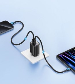 Ładowarka sieciowa 30W GaN LED USB+USB-C CC229 Fast Charging czarna