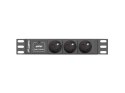 Listwa zasilająca Rack PDU 10 cali 1U 3x 230V PL 2m 10A czarna C14