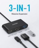 USB-C Hub 3w1 4K HDMI szary