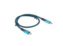 Kabel USB-C M/M USB4 0.5m 100W 8K 60HZ czarno-niebieski