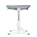 ULTRADESK Biurko dla gracza IRON WHITE, 132,5x60,5 cm, 71-81 cm, mechaniczna regulacja wysokości