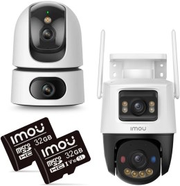 Zestaw 2 kamer IP IMOU Ranger Dual 10MP i Cruiser Dual 10MP z kartami pamięci 32GB