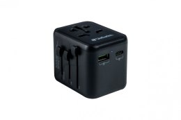 Adapter podróżny UTA-02 49544 180 krajów, ładowarka 20 W, QC 3.0. 1x USB-C, 1x USB-A