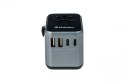 Adapter podróżny UTA-03 49545 180 krajów, ładowarka PD 30W, QC 3.0 3x USB-C , 2x USB-A