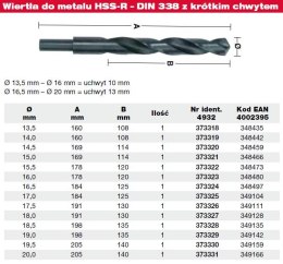 MILWAUKEE WIERTŁO DO METALU HSS-R 19,5mm PODTOCZONE