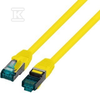 PATCHCORD RJ45 S/FTP 6A LSZH ŻÓŁ 0,15