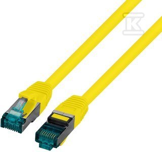 PATCHCORD RJ45 S/FTP 6A LSZH ŻÓŁ 0,25