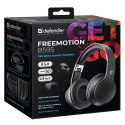 Defender FreeMotion B595, słuchawki z mikrofonem, regulacja głośności, czarna, 2.0, 40 mm przetworniki typ USB