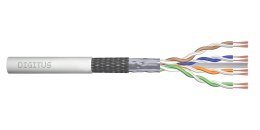 Kabel teleinformatyczny patchcordowy DIGITUS kat.6, SF/UTP, linka, AWG 26/7, LSOH, 305m, szary, karton