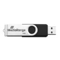 MediaRange USB flash disk, USB USB 2.0, 8GB, czarny, MR908, USB-A