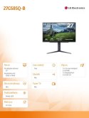 Monitor 27 cali 27GS85Q-B QHD UltraGear 100Hz, 1ms, 400cd, HDMI, DP, USB, Pivot, HAS