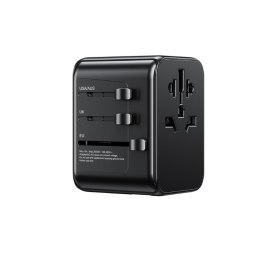 Ładowarka / Adapter podróżny Pop Digital Series EU / UK / US / AU + 3x USB-C & 2x USB-A 30W Czarny