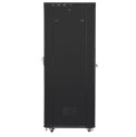 Szafa rack stojąca 19 cali 27U 800x1200 czarna drzwi perforowane LCD FLAT PACK