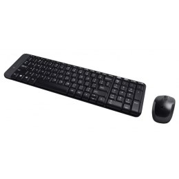 Logitech MK220, zestaw klawiatura z myszą optyczną bezprzewodową, US, 2.4 [Ghz], czarna