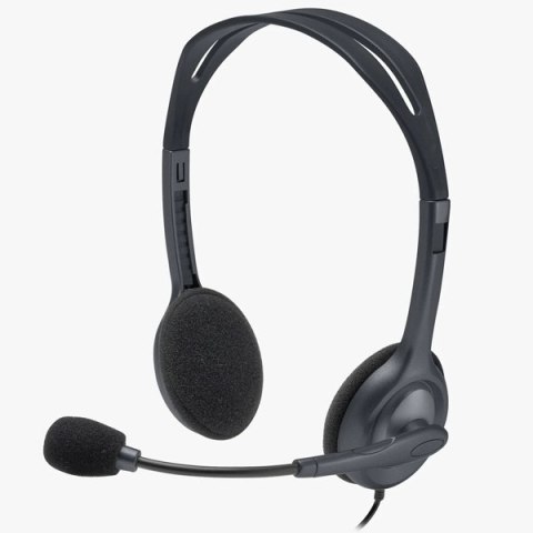 Logitech Stereo H111, słuchawki z mikrofonem, czarna