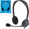 Logitech Stereo H111, słuchawki z mikrofonem, czarna