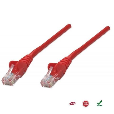 PatchCord 100% miedź Intellinet Cat.5e UTP, 3m, czerwony