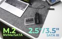 Stacja dokująca IB-180MS-C31 SSD Docking 1x 2,5"/3,5" & 1x M.2 PCIe NVMena USB 3.2 Gen 2 10 Gbit/s