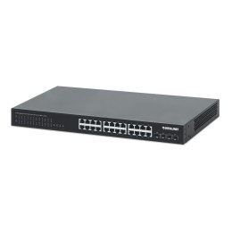 Switch niezarządzalny Intellinet 24x 10/100/1000 Mbps PoE+ 370W + 4x SFP+ 10G Uplink, Rack 19