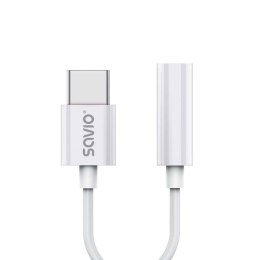 Kabel adapter Savio AK-51 USB-C - Mini Jack 3,5mm (F), Huawei, Oppo, Xiaomi