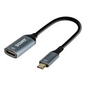 Adapter USB-C (M) - HDMI (F), 4K, 60Hz, aluminium, AK-78