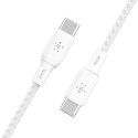 Kabel w oplocie USB-C do USB-C 100W 2m biały