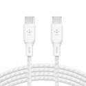 Kabel w oplocie USB-C do USB-C 100W 3m biały