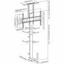 Uchwyt do TV-winda sterowany elektrycznie AR-93M mobilny 60KG 37-80 cali VESA max 600x400