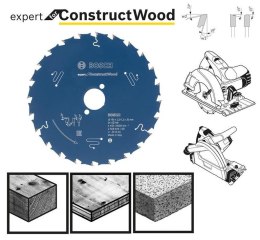 BOSCH PIŁA TARCZOWA CONSTRUCT WOOD EXPERT 165x20mm 24-ZĘBY