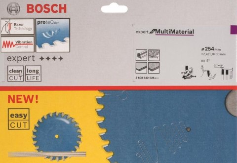 BOSCH PIŁA TARCZOWA MULTIMATERIAL EXPERT 254x30mm 80-ZĘBÓW