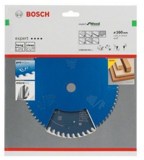 BOSCH PIŁA TARCZOWA WOOD EXPERT 160x20mm 48-ZĘBÓW