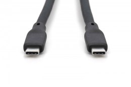 Kabel połączeniowy silikonowy USB-C - USB-C, USB 3.2 Gen1 5G 4K 100W, 2m czarny