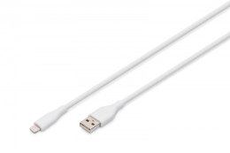 Kabel zasilający silikonowy USB-A - Lightning, USB 2.0 12W, certyfikat MFI, 0,5m Biały