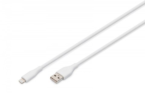 Kabel zasilający silikonowy USB-A - Lightning, USB 2.0 12W, certyfikat MFI, 0,5m Biały