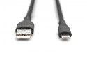 Kabel zasilający silikonowy USB-A - Lightning, USB 2.0 12W, certyfikat MFI, 0,5m Czarny