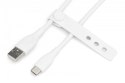 Kabel zasilający silikonowy USB-A - USB-C, USB 2.0 60W, 1m Biały