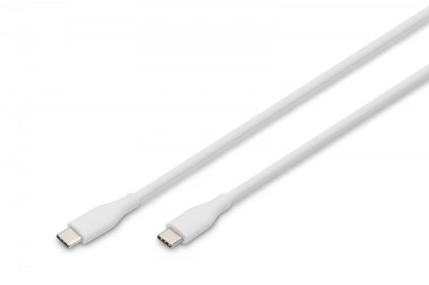 Kabel zasilający silikonowy USB-C - USB-C, USB 2.0 60W, 0,5m Biały