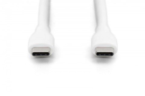 Kabel połączeniowy silikonowy USB-C - USB-C, USB 2.0 60W, 0,5m Biały
